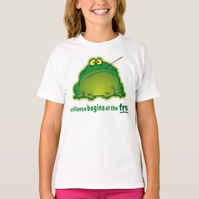 Begin At The Frog Funny Orchestra Joke T-Shirt (Front)