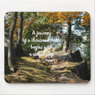 Begin Inspirational Quote Woodland Path  Mouse Mat
