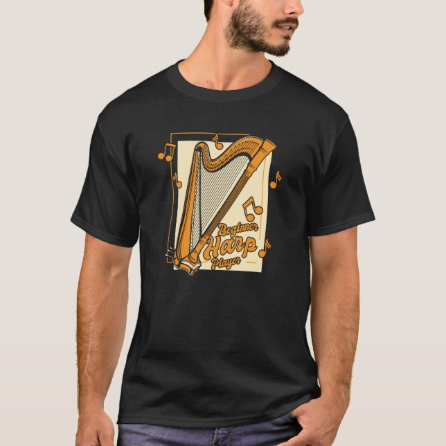 Beginner Harp Player Pedal Harp Harpist Konghou Ha T-Shirt (Front)