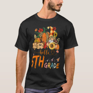 Beginning Of Autumn Fall Teacher Sunflower Hello F T-Shirt
