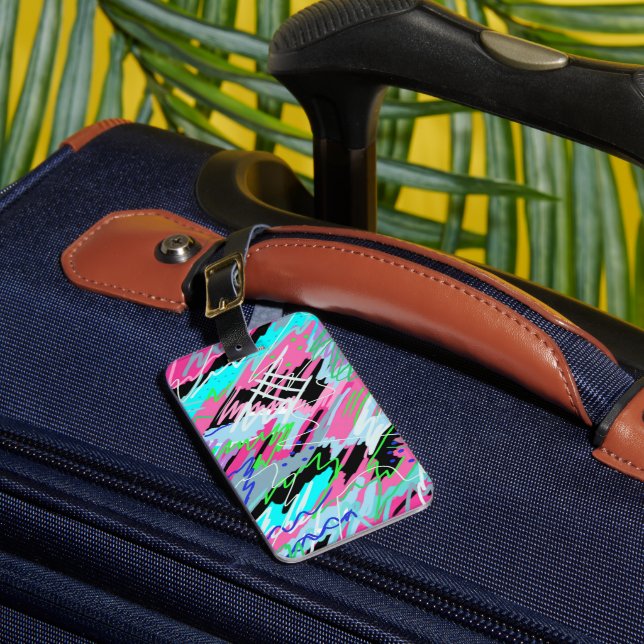 Beginning to Bloom Abstract Print Luggage Tag (Front Insitu 1)