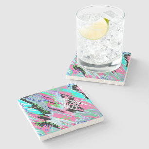 Beginning to Bloom Abstract Stone Coaster