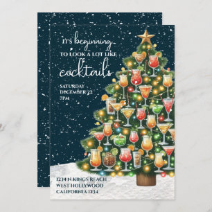 Beginning to look a lot like cocktails Christmas Invitation