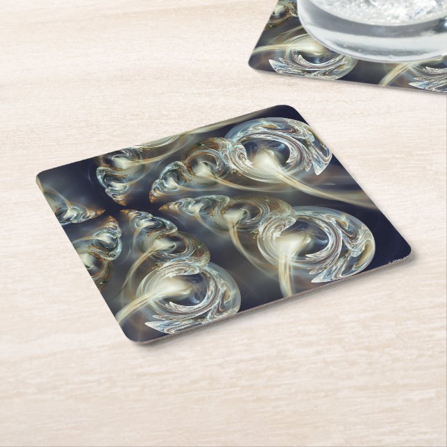 Begird Abstract Square Paper Coaster (Angled)