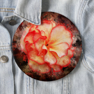 Begonia flower watercolor - bb3 6 cm round badge