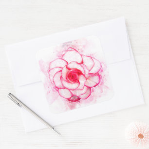 Begonia flower watercolor - wb1 square sticker