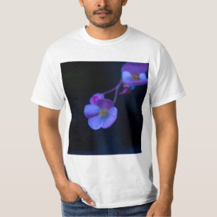 Begonia Flowers in Blue T-Shirt