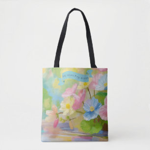 Begonia Flowers Vase,Bible Scriptures Mothers Day Tote Bag