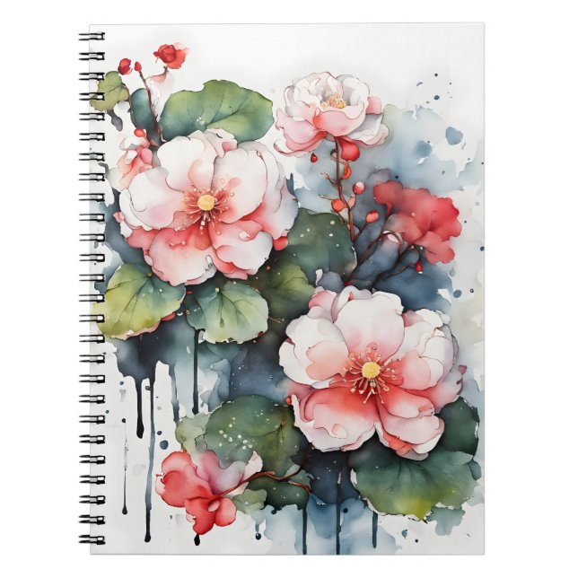 Begonia - Watercolor flowers Notebook (Front)