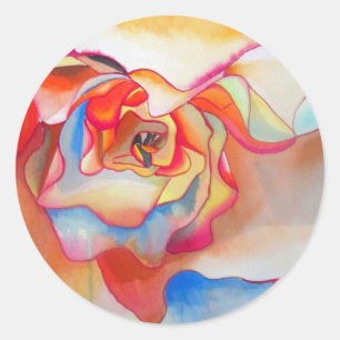 begonia watercolour wedding art classic round sticker