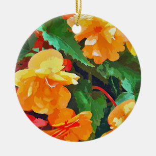 BEGONIAS CERAMIC TREE DECORATION