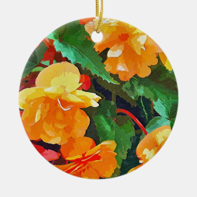 BEGONIAS CERAMIC TREE DECORATION (Front)