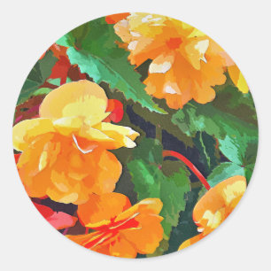 BEGONIAS CLASSIC ROUND STICKER