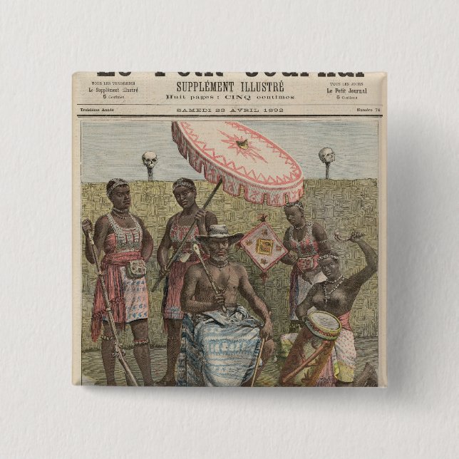 Behanzin  King of Dahomey 15 Cm Square Badge (Front)