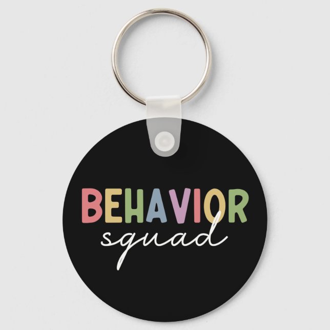 Behavior Squad | Behavior Therapist ABA Therapist Key Ring (Front)