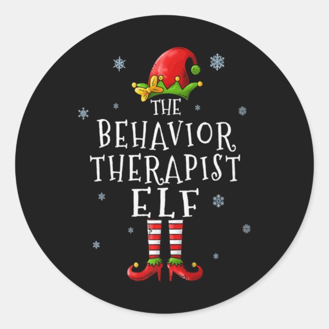 Behavior Therast Elf Xmas Groupe Matching Chris T  Classic Round Sticker (Front)