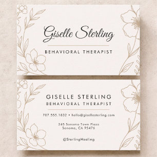 Behavioral Therapist Botanical Floral  Business Card