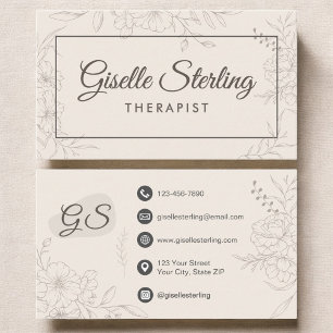 Behavioral Therapist Botanical Floral Business Card