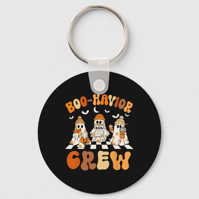 Behaviour Analyst Halloween A Cute Ghost Boo-havio Key Ring (Front)