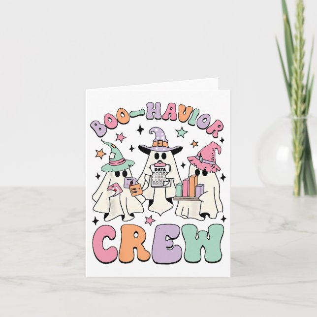 Behaviour Analyst Halloween Aba Cute Ghost Boo-hav Card (Front)