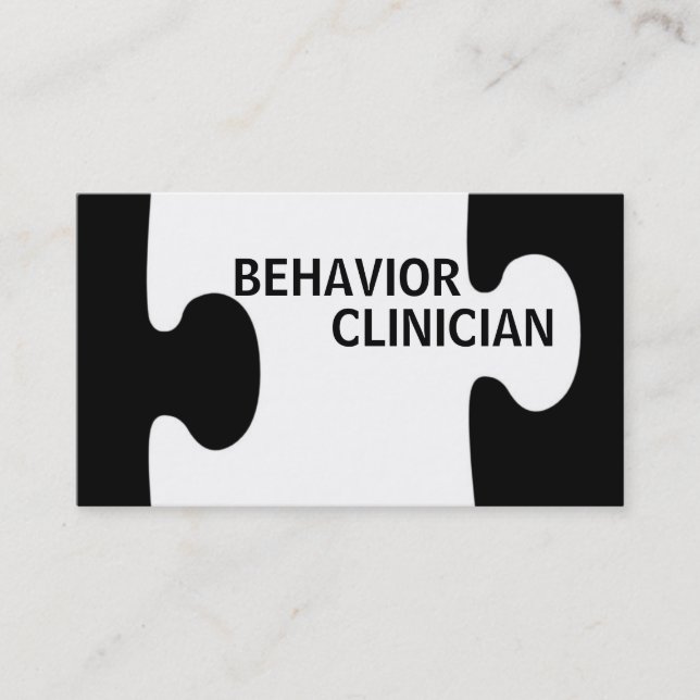 Behaviour Clinician Puzzle Piece Business Card (Front)