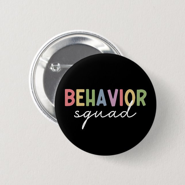 Behaviour Squad | Behaviour Therapist ABA Therapis 6 Cm Round Badge (Front & Back)