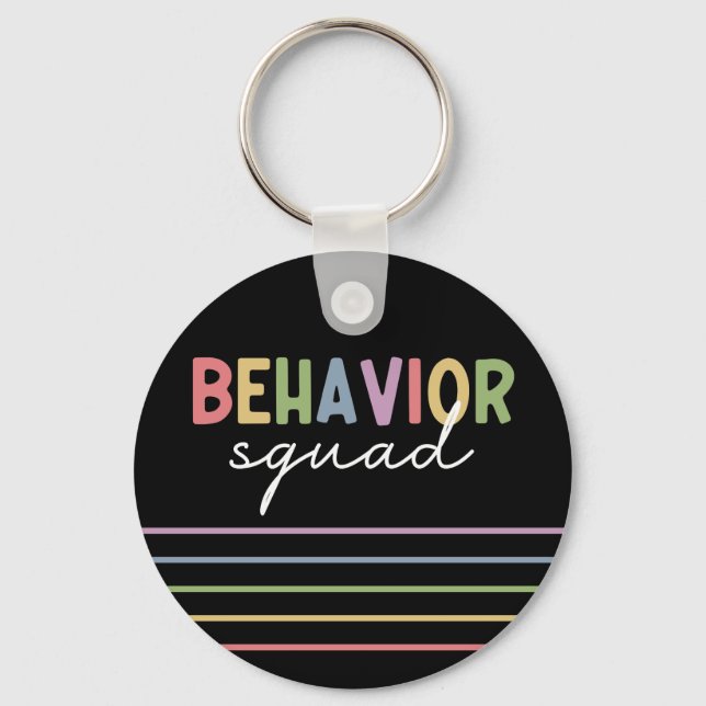 Behaviour Squad | Behaviour Therapist ABA Therapis Key Ring (Front)