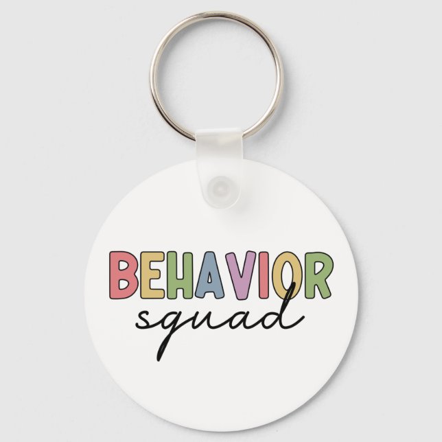 Behaviour Squad | Behaviour Therapist ABA Therapis Key Ring (Front)