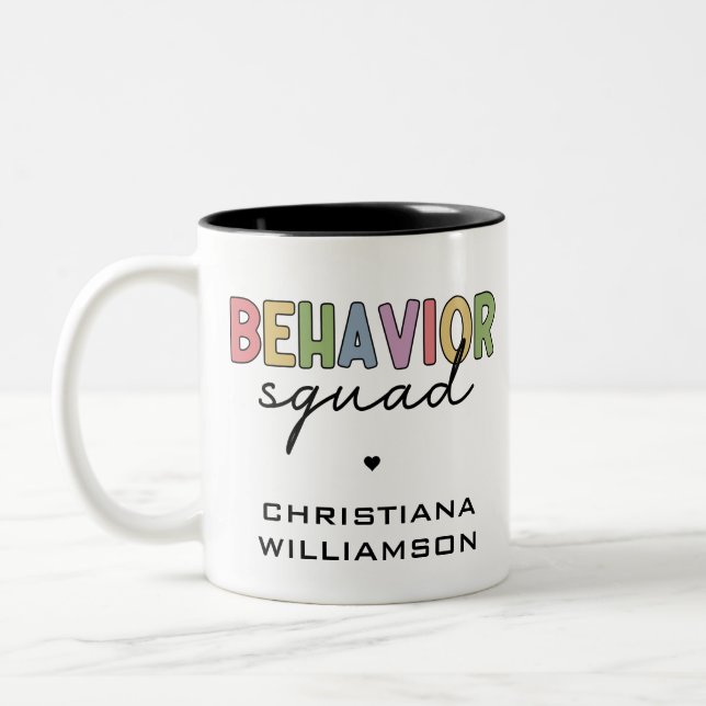 Behaviour Squad | Behaviour Therapist ABA Therapis Two-Tone Coffee Mug (Left)