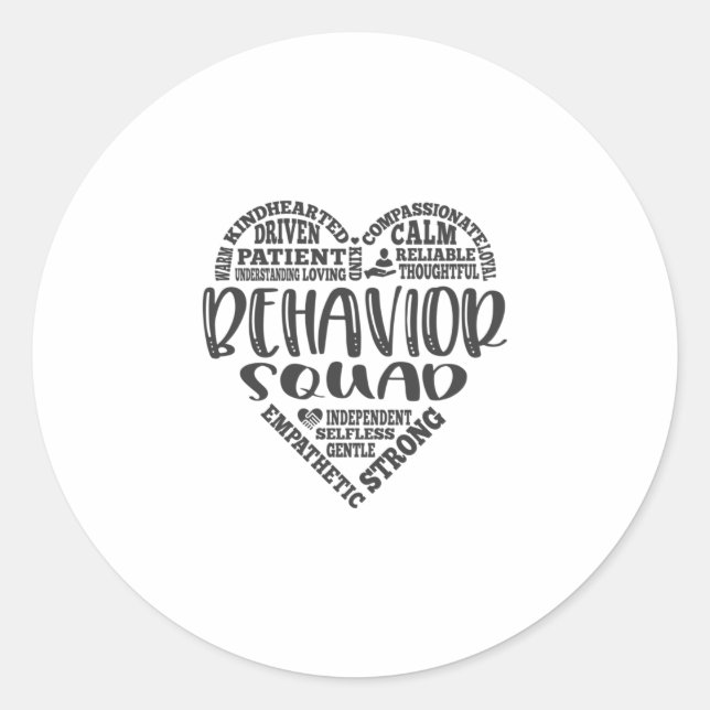 Behaviour squad, behavioural analyst, bcba classic round sticker (Front)
