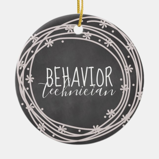 Behaviour Technician Ornament, Behaviour Tech, RBT Ceramic Tree Decoration (Front)