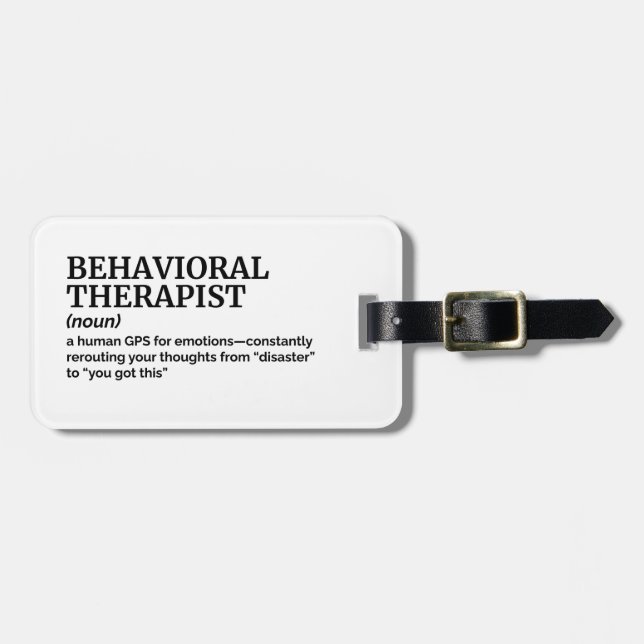Behavioural Therapist Travel Tag Funny Definition (Front Horizontal)