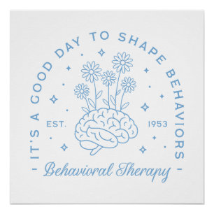Behavioural therapy therapist blue aesthetic poster