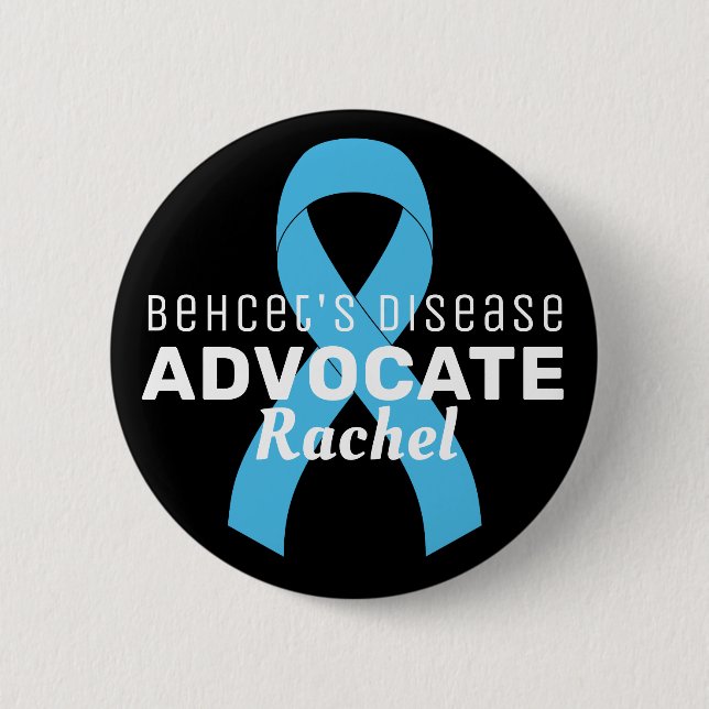 Behcet's Disease Advocate Ribbon Black Button (Front)