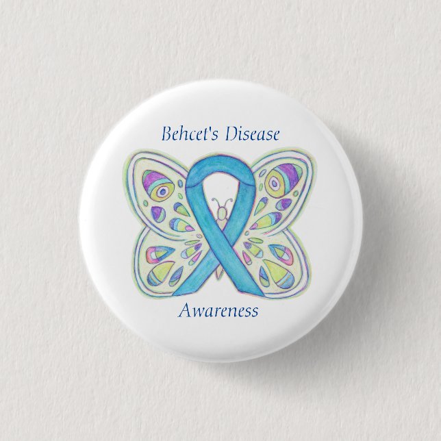 Behcet's Disease Awareness Butterfly Ribbon Pin (Front)