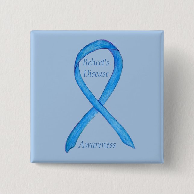 Behcet's Disease Awareness Custom Ribbon Art Pin (Front)