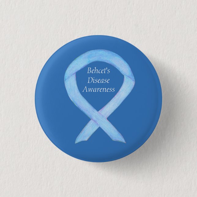 Behcet's Disease Awareness Custom Ribbon Art Pin (Front)