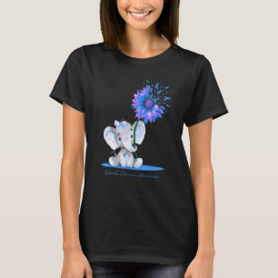 Behcets Disease Awareness Cute Elephant Sunflower  T-Shirt