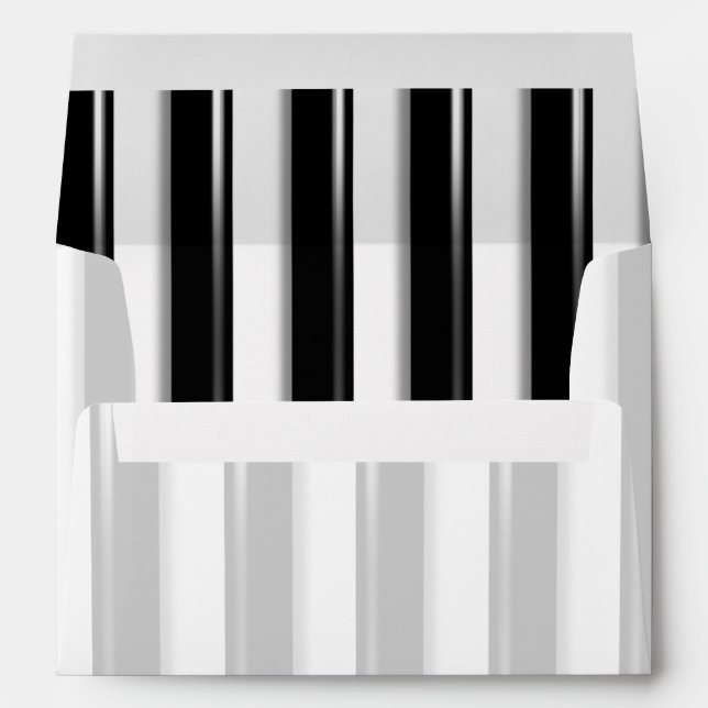 Behind Bars - Black Stripe(Add photo or 2nd Colour Envelopes (Back (Bottom))