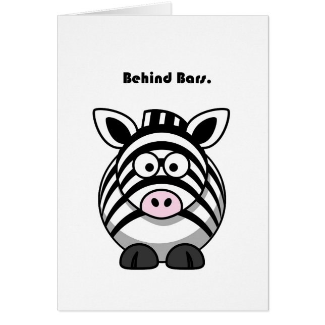 Behind Bars Zebra – Funny Cartoon Animal Pun (Front)