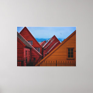 Behind Bryggen in Bergen, Norway Canvas Print