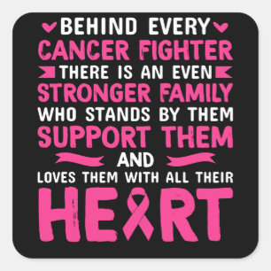 Behind every cancer fighter there is stronger square sticker