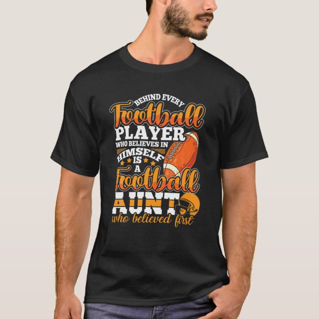 Behind Every Football Aunt Auntie Womens T-Shirt (Front)