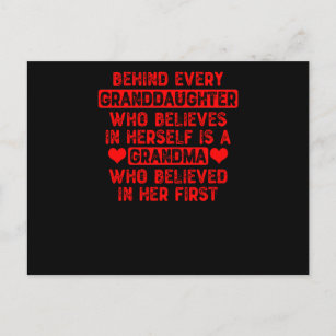 Behind Every Granddaughter - Quote Postcard
