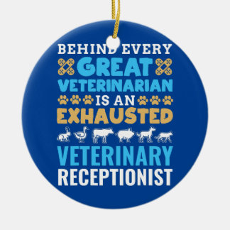 Behind Every Great Veterinarian Doctor Animals Ceramic Tree Decoration