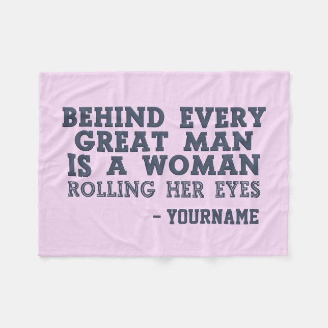 Behind Every Man custom color & name fleece Blanket (Front (Horizontal))