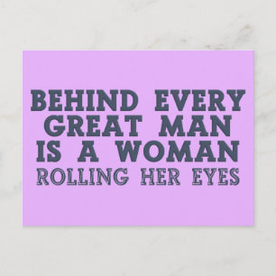 Behind Every Man custom colour postcard