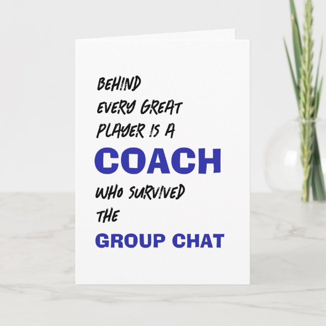 Behind Every Player Coach Folded Thank You Card (Front)