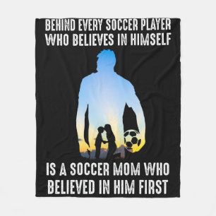 Behind Every Soccer Player Is A Soccer Mum Fleece Blanket