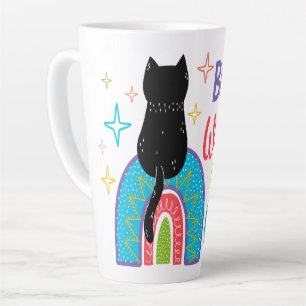 Behind Every Strong Woman Is Her Cat Latte Mug